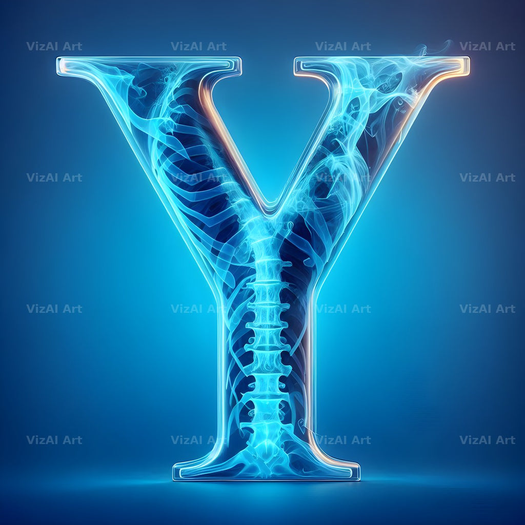 X-Ray Skeleton Scan alphabet letter Y