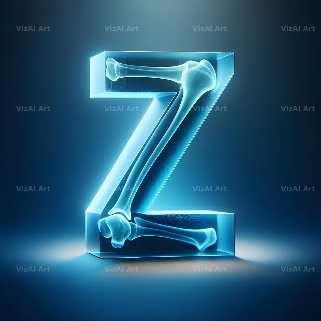 X-Ray Skeleton Scan alphabet letter Z
