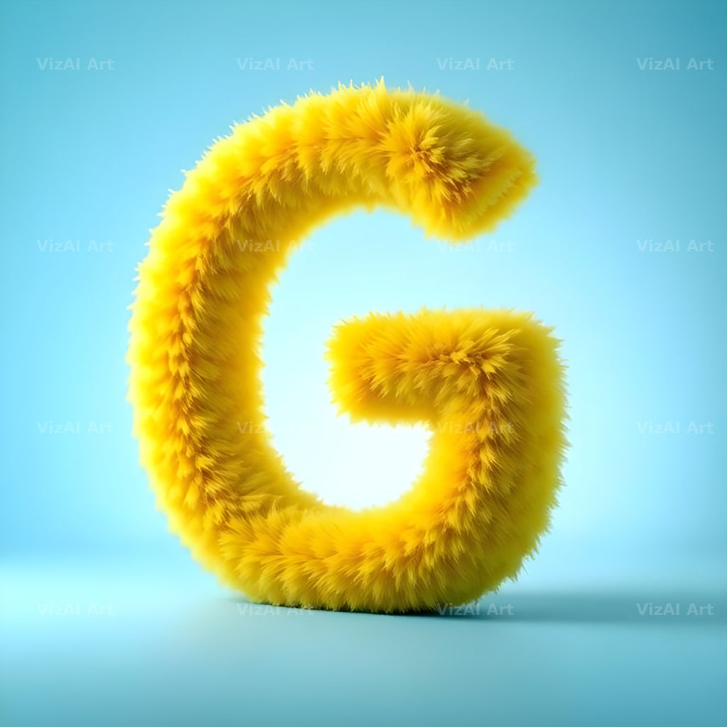 Yellow Plush Fur alphabet letter G