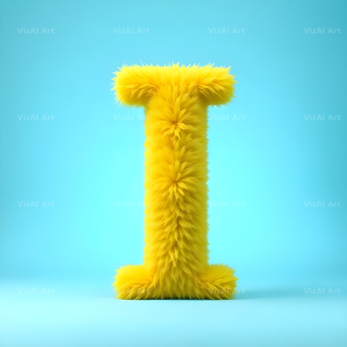 Yellow Plush Fur alphabet letter I
