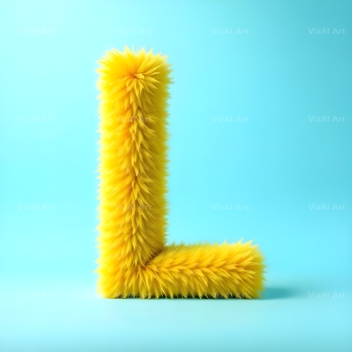 Yellow Plush Fur alphabet letter L