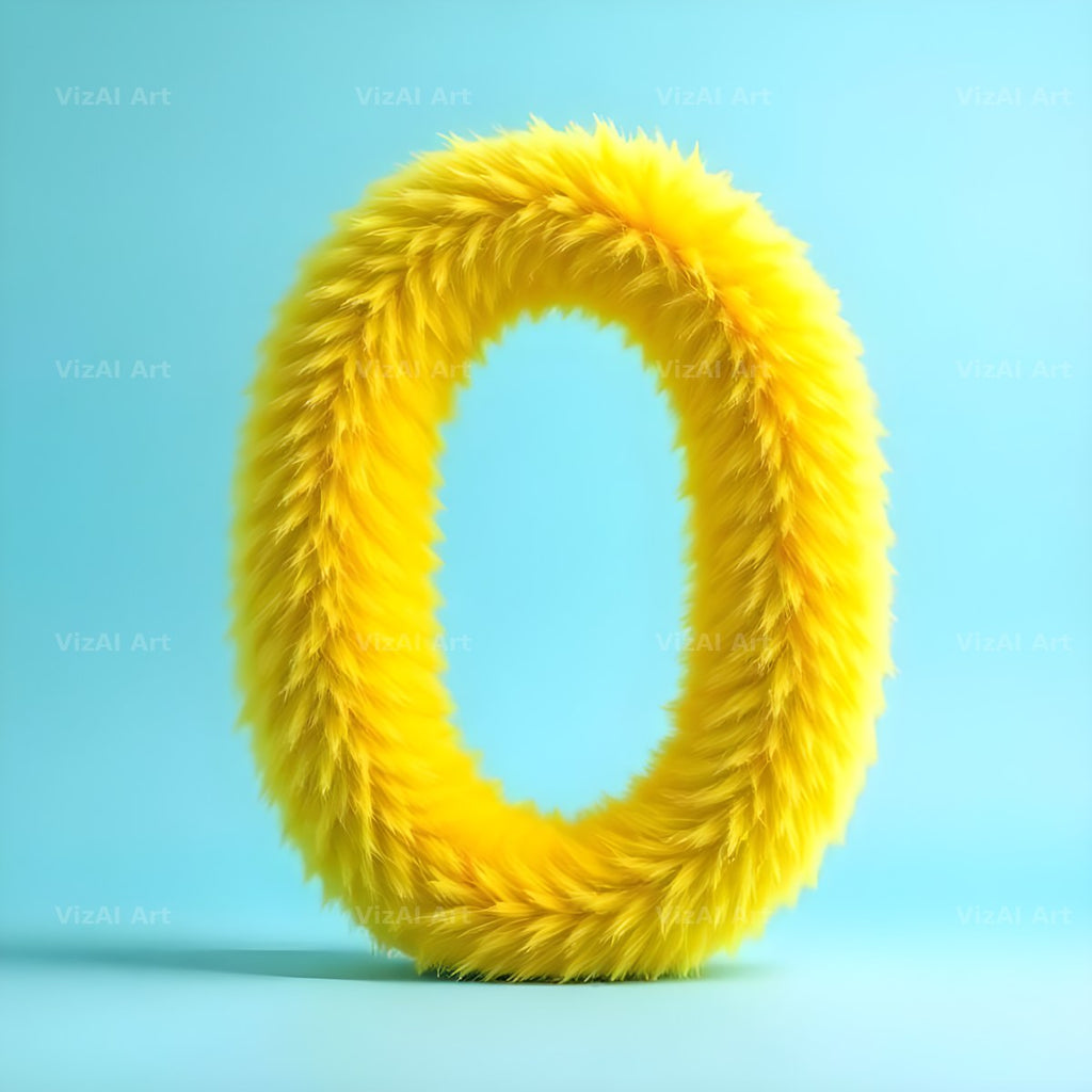 Yellow Plush Fur alphabet letter O