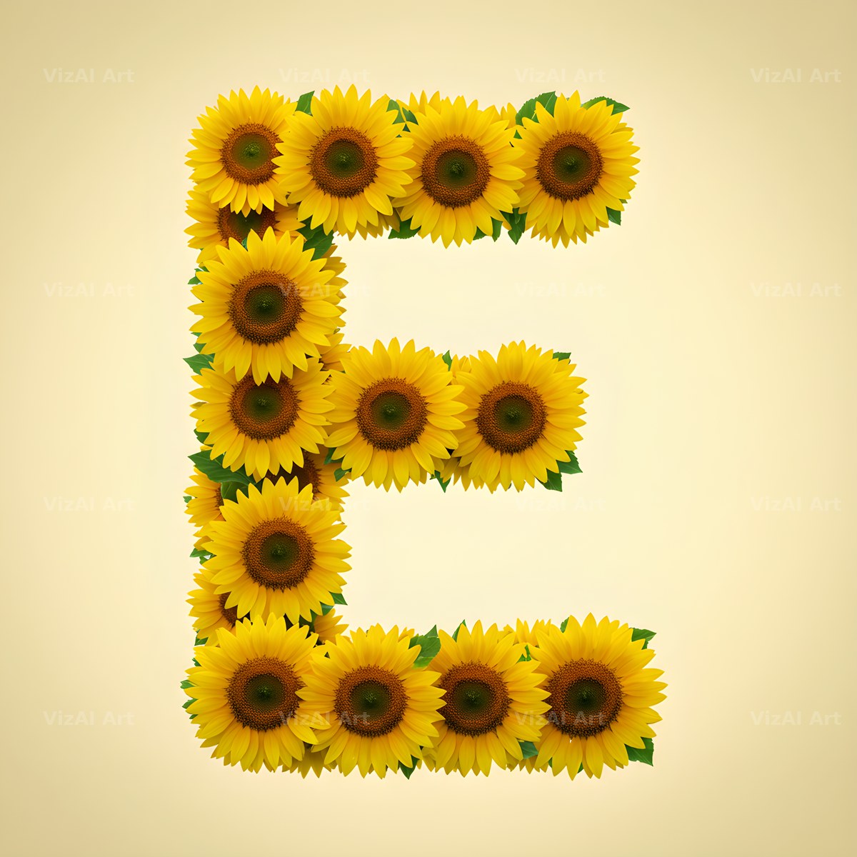 Sunflower Summer Yellow alphabet letter E