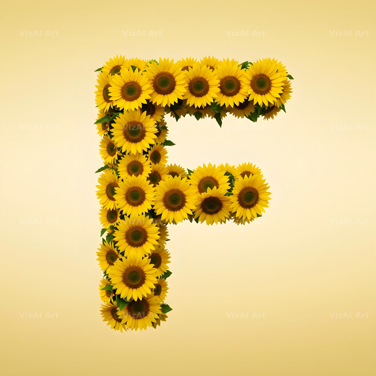 Sunflower Summer Yellow alphabet letter F
