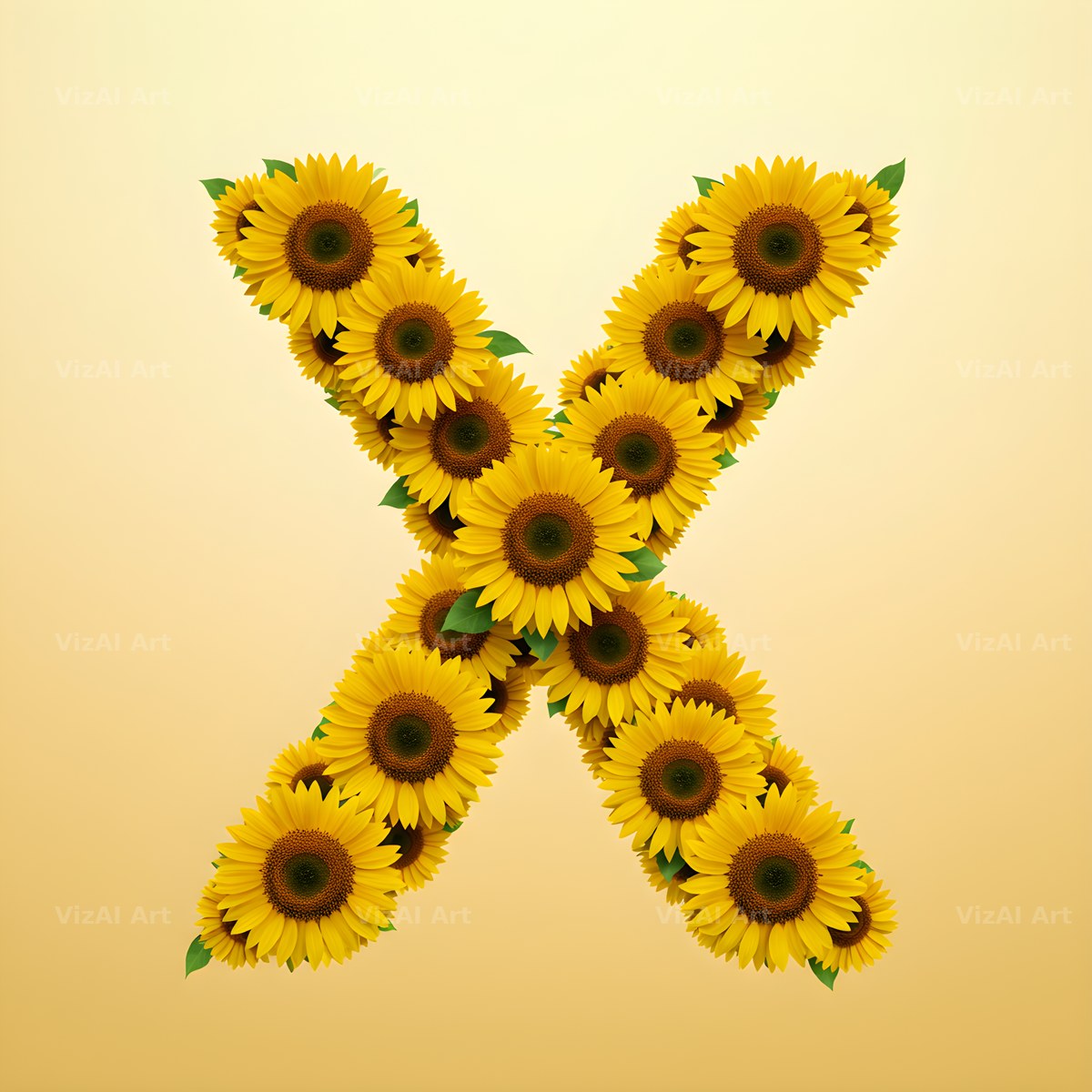 Sunflower Summer Yellow alphabet letter X
