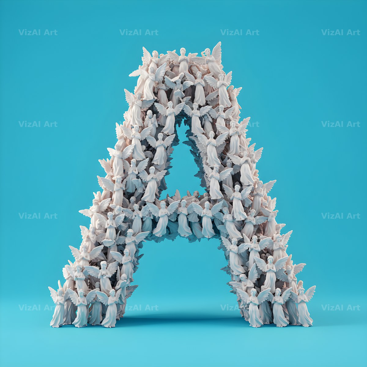 White Angel alphabet letter A