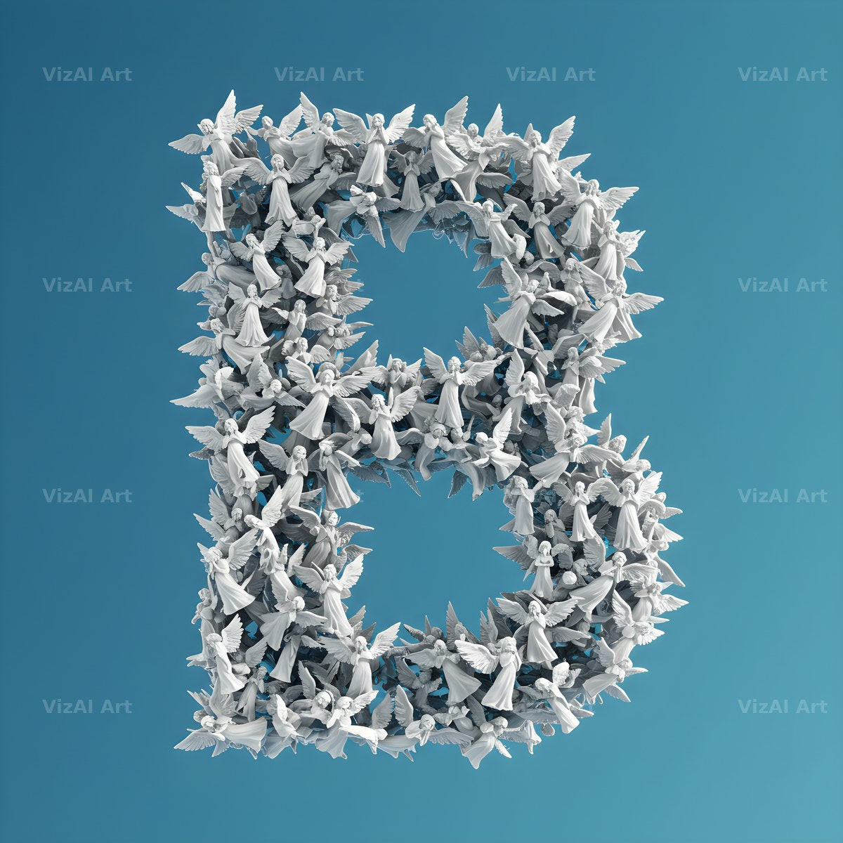 White Angel alphabet letter B