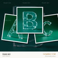 Glass Emerald Shine alphabet — choose an individual printable letter