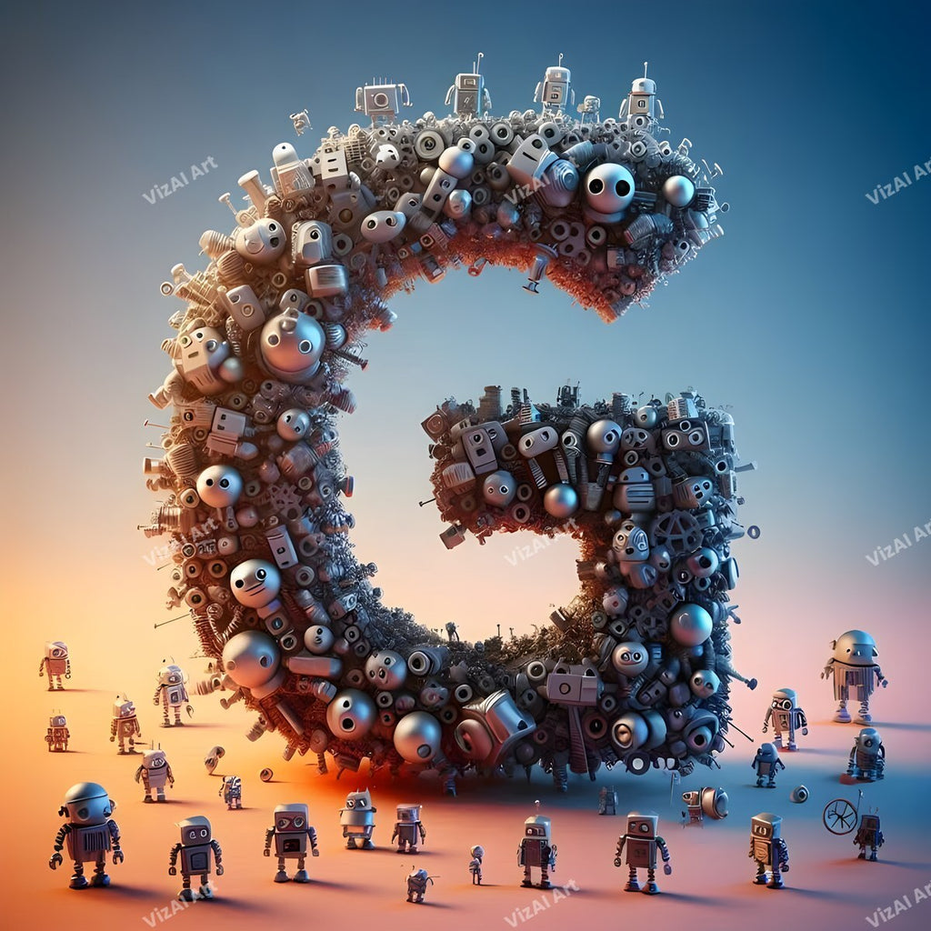 AI Robot alphabet letter G