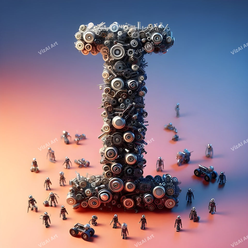 AI Robot alphabet letter I