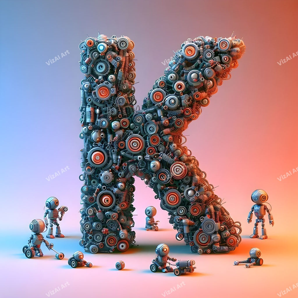AI Robot alphabet letter K