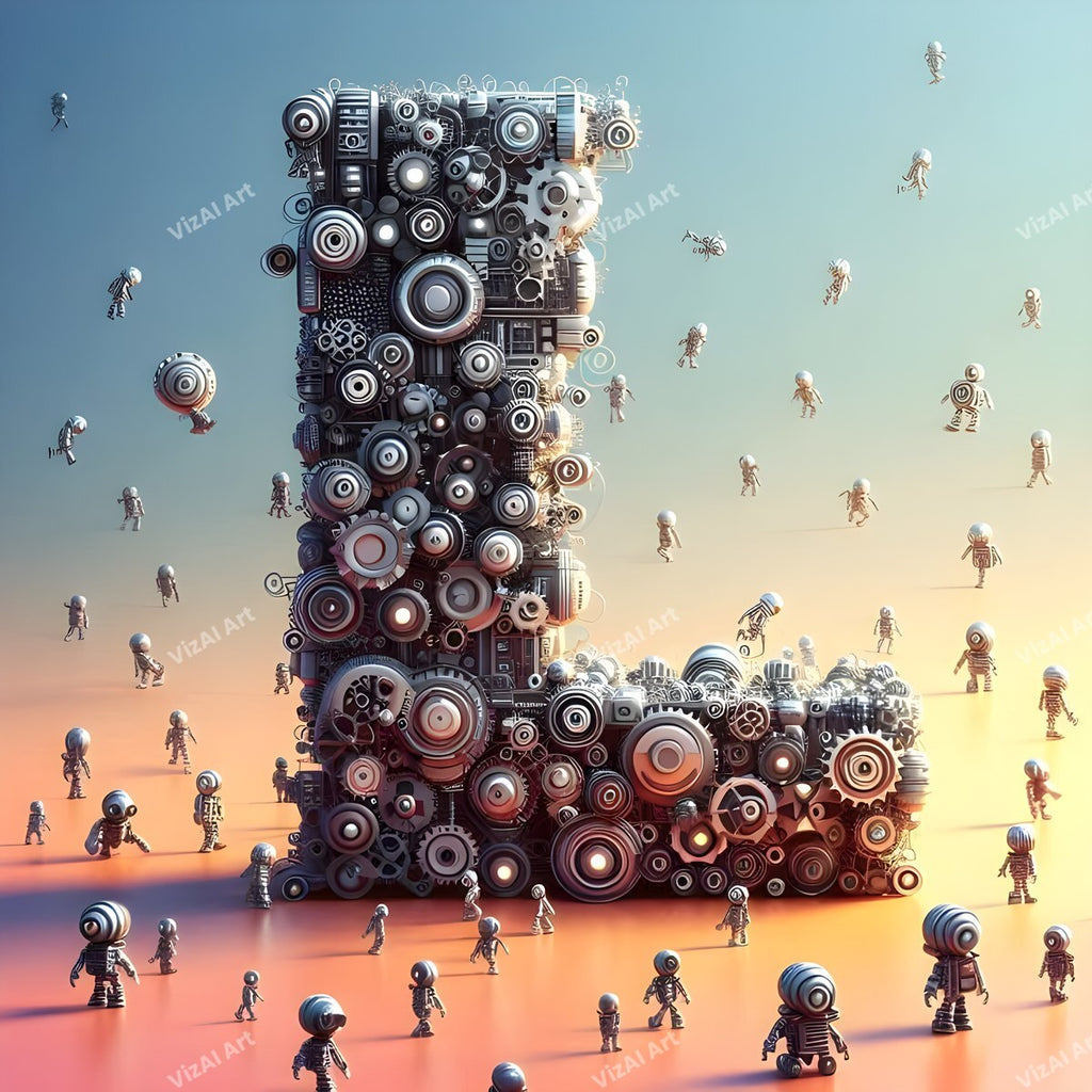 AI Robot alphabet letter L