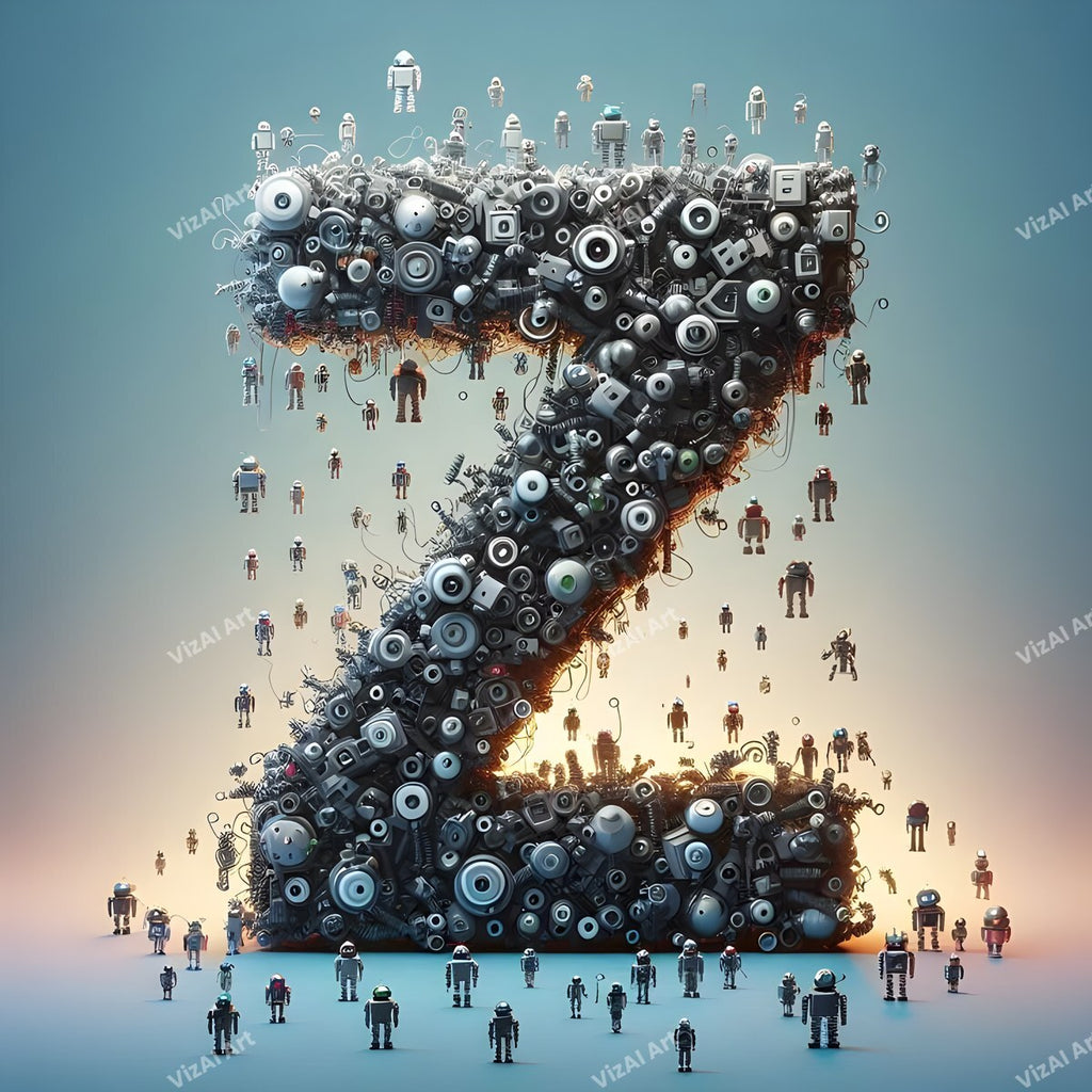 AI Robot alphabet letter Z