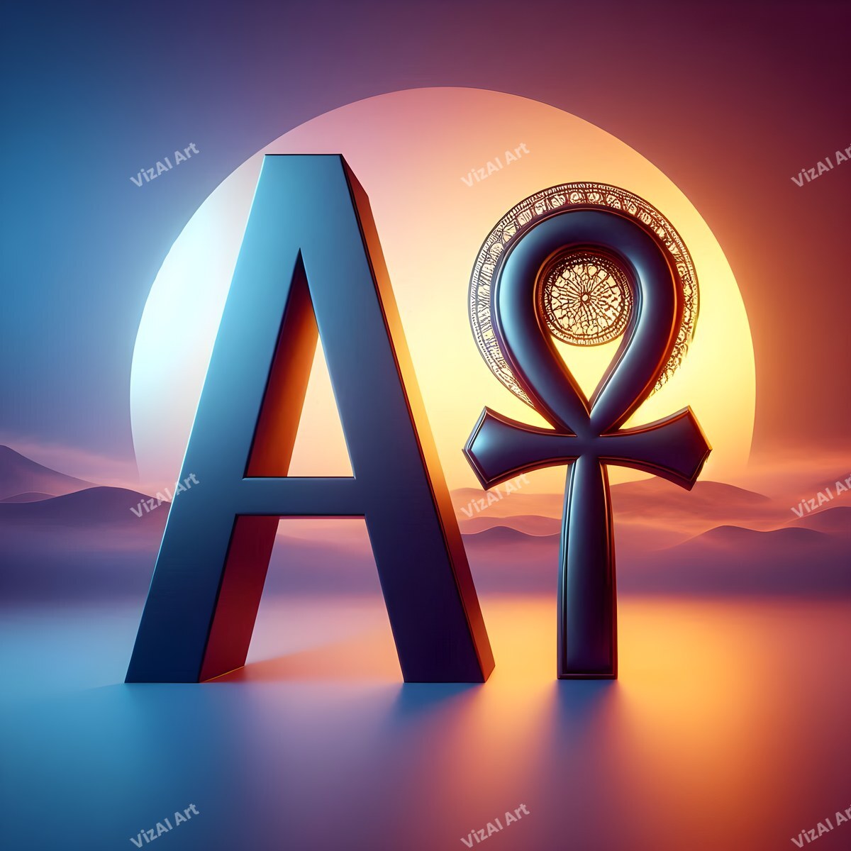 Ankh alphabet letter A