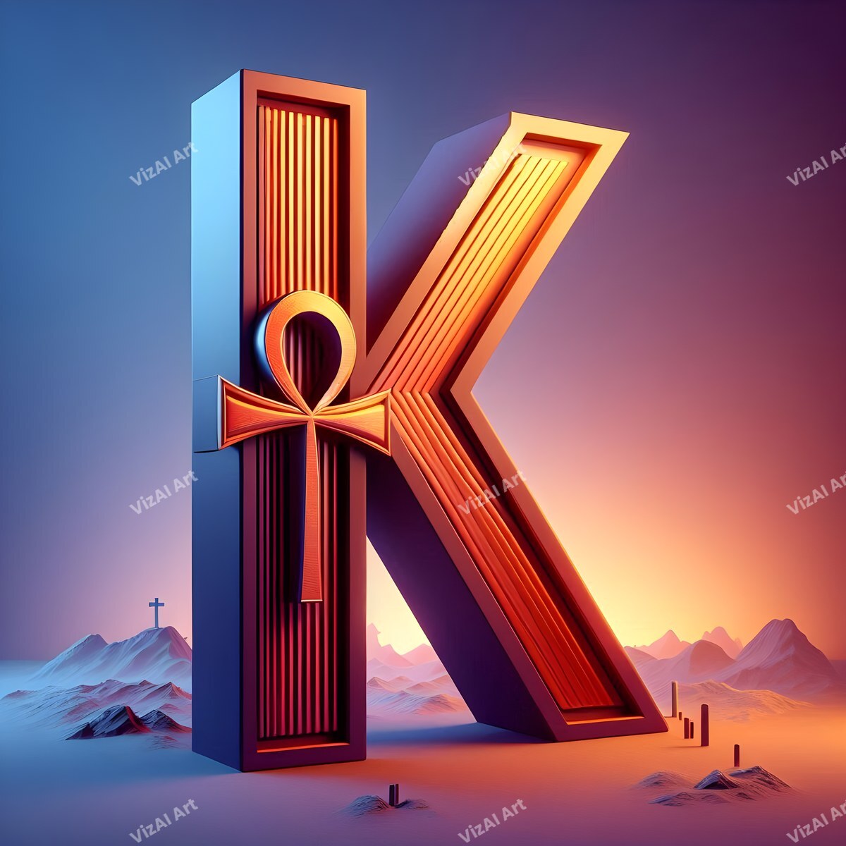 Ankh alphabet letter K