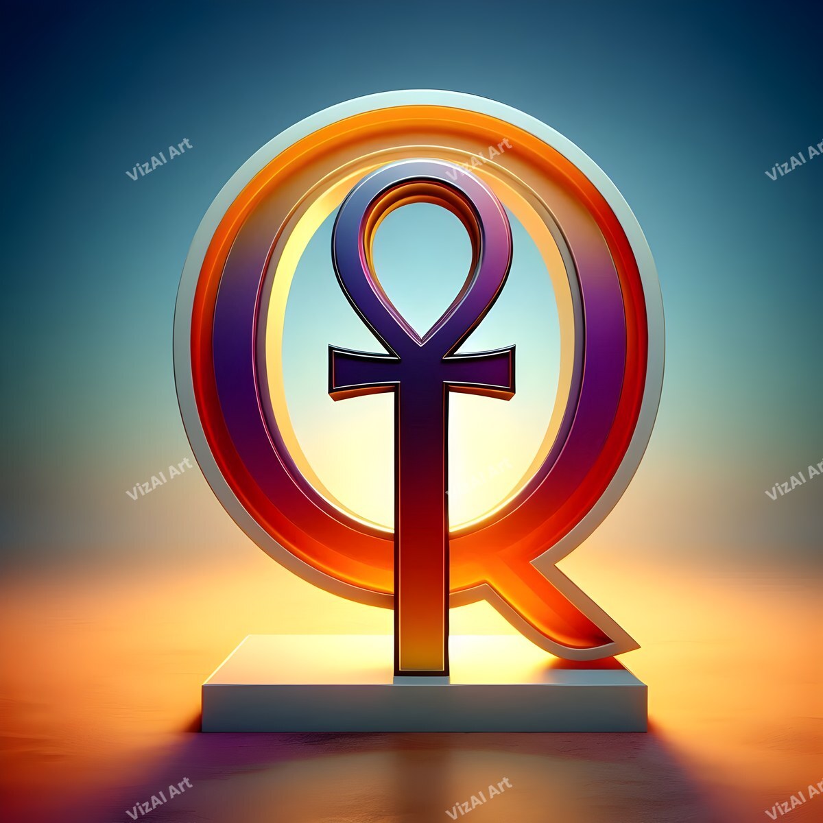 Ankh alphabet letter Q