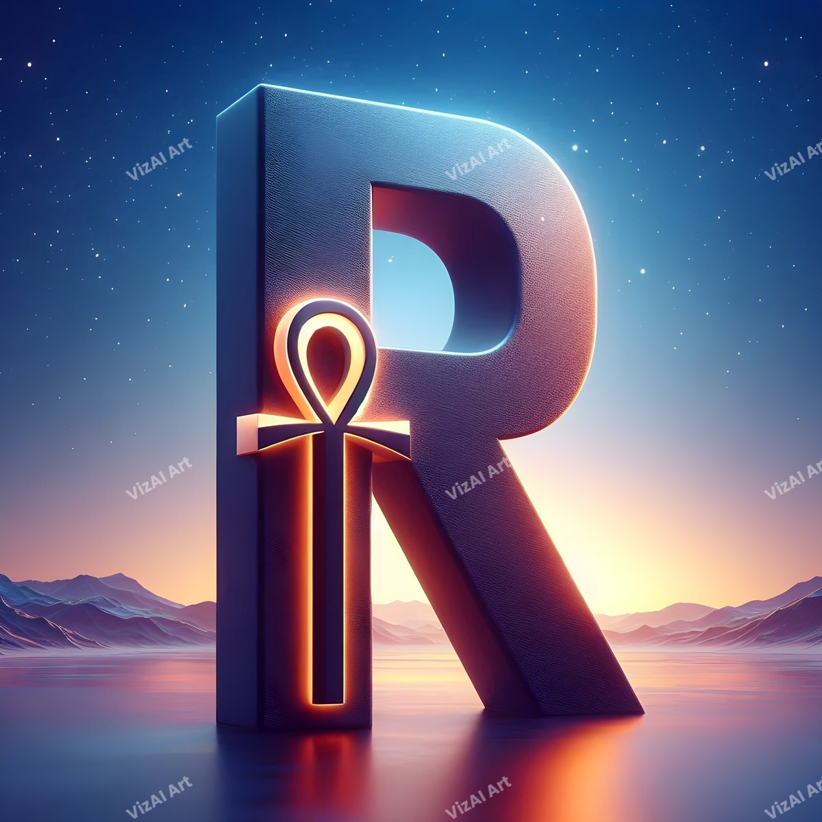 Ankh alphabet letter R
