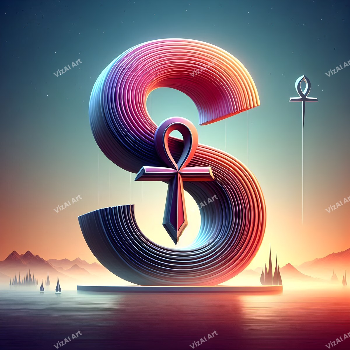 Ankh alphabet letter S