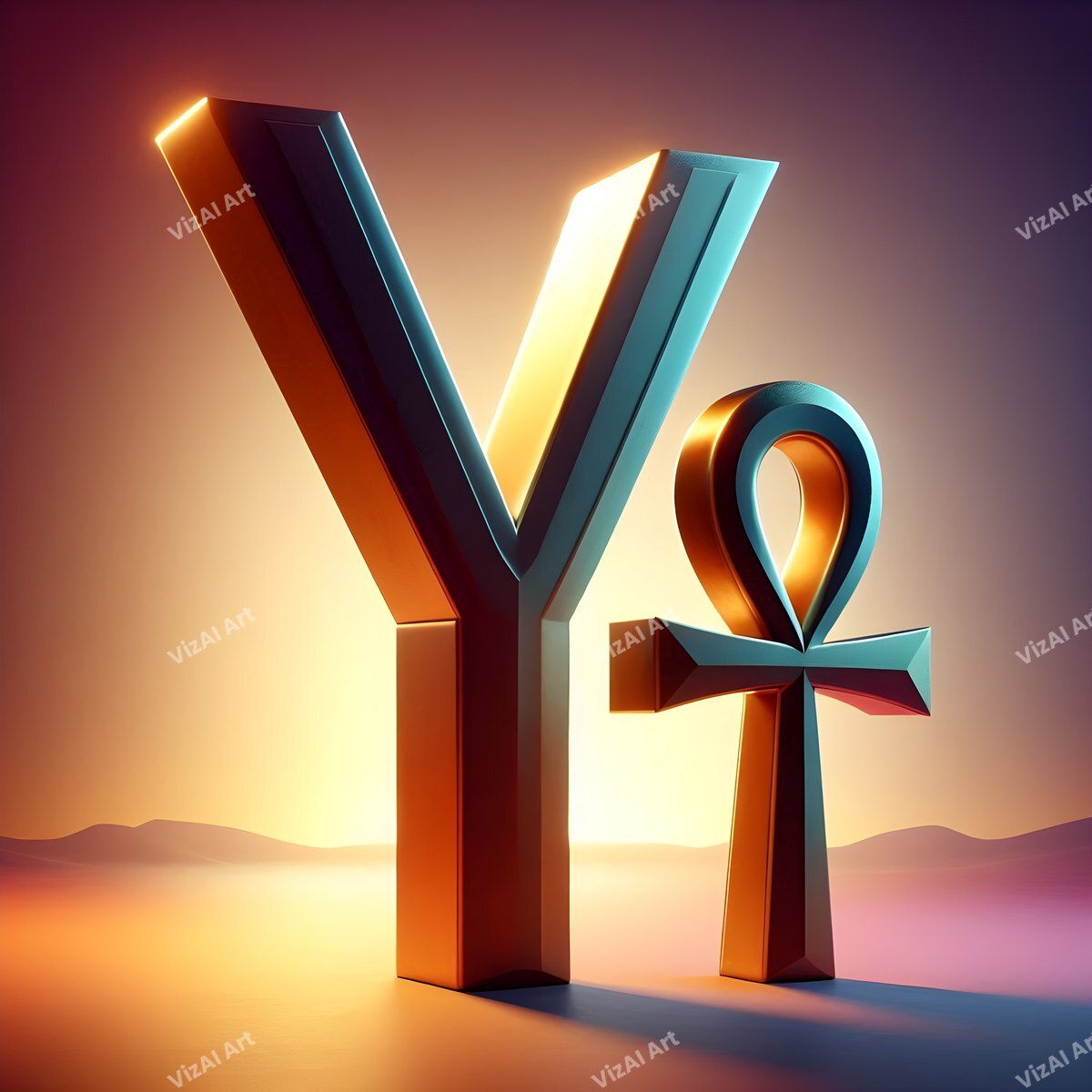 Ankh alphabet letter Y