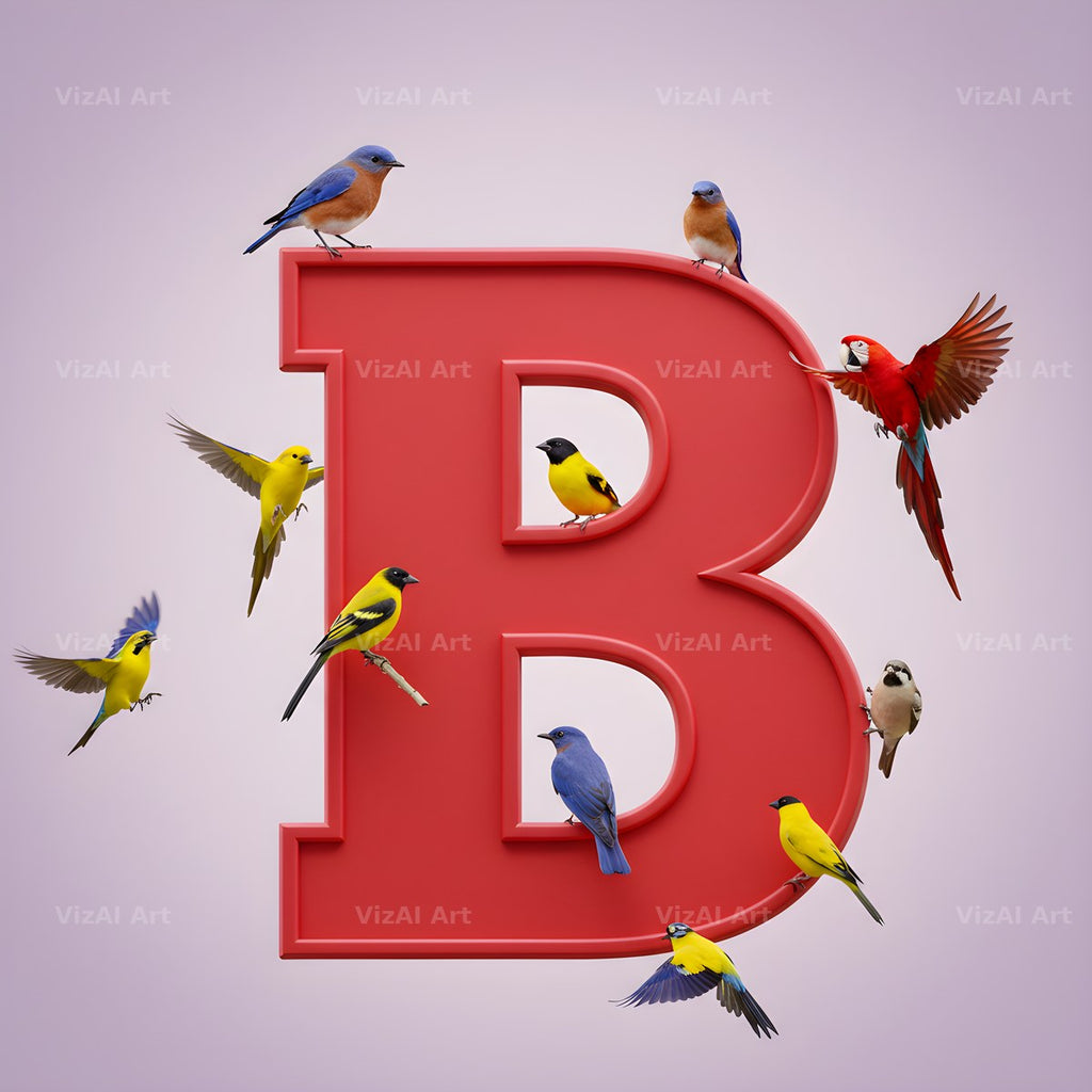 Garden Bird alphabet letter B