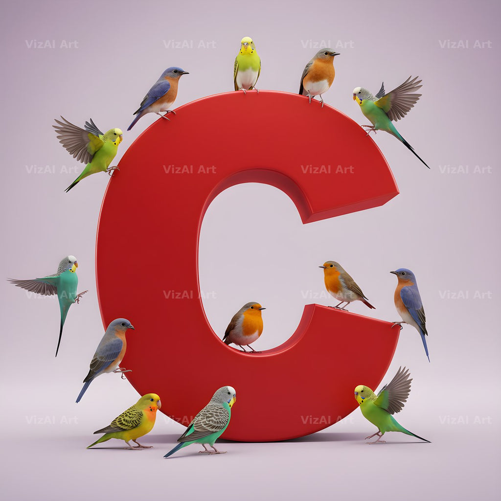 Garden Bird alphabet letter C
