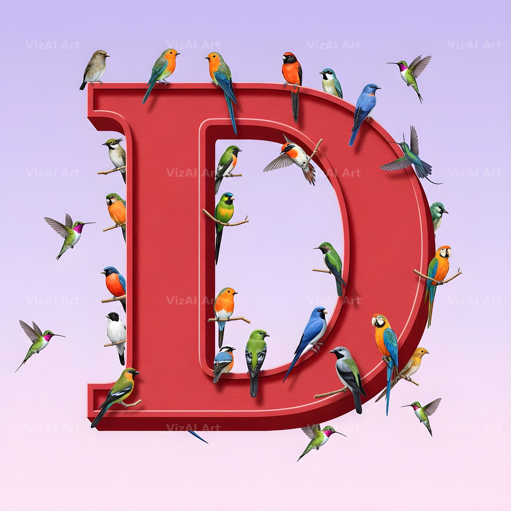 Garden Bird alphabet letter D