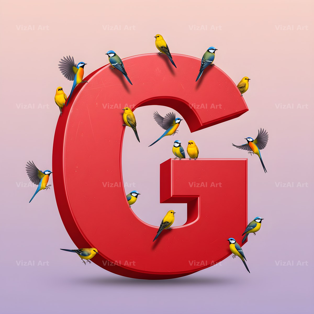 Garden Bird alphabet letter G