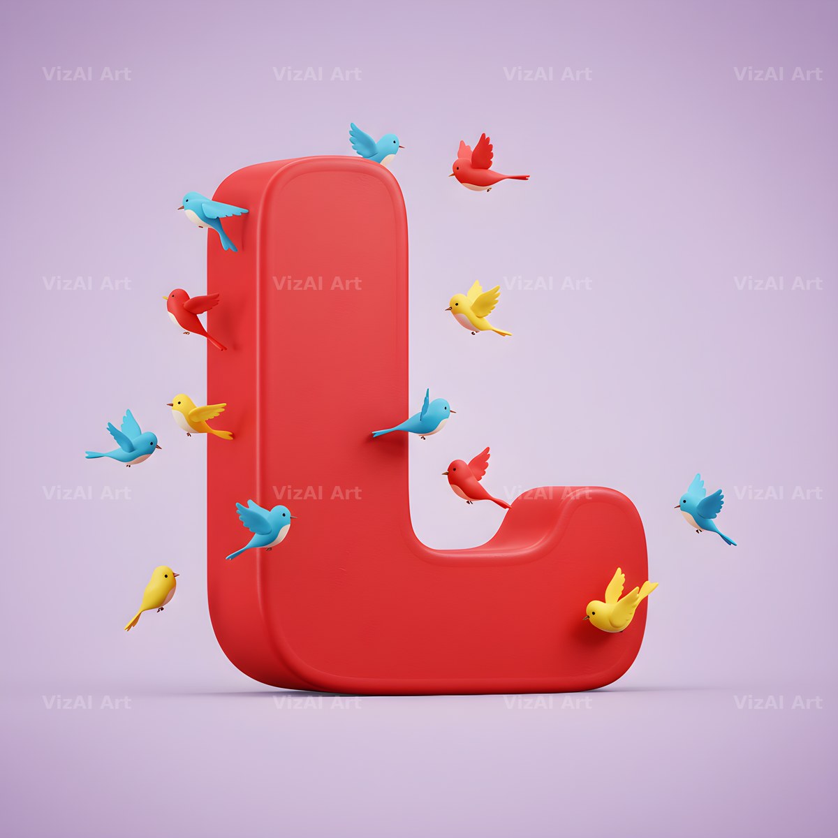 Garden Bird alphabet letter L