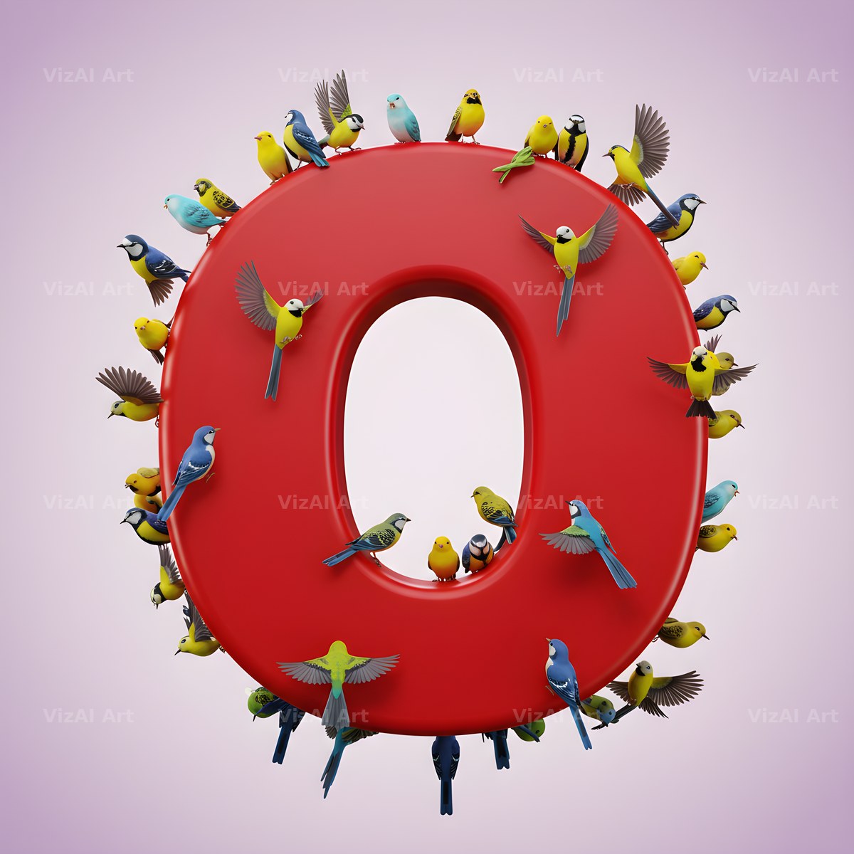 Garden Bird alphabet letter O
