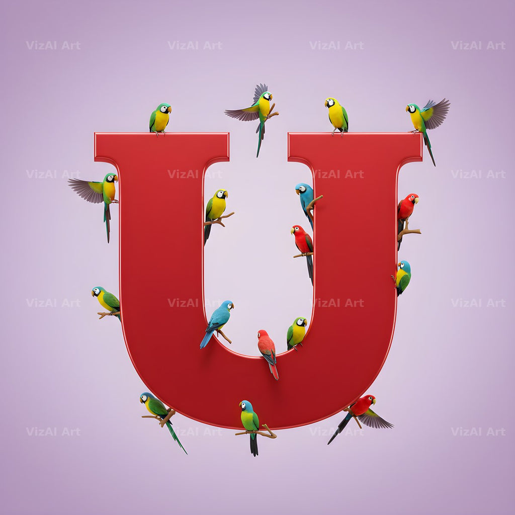 Garden Bird alphabet letter U