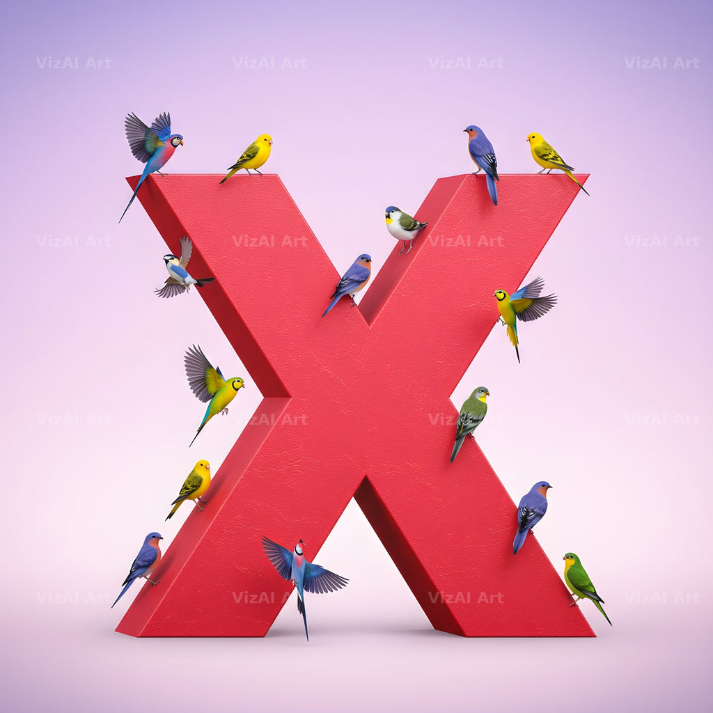 Garden Bird alphabet letter X