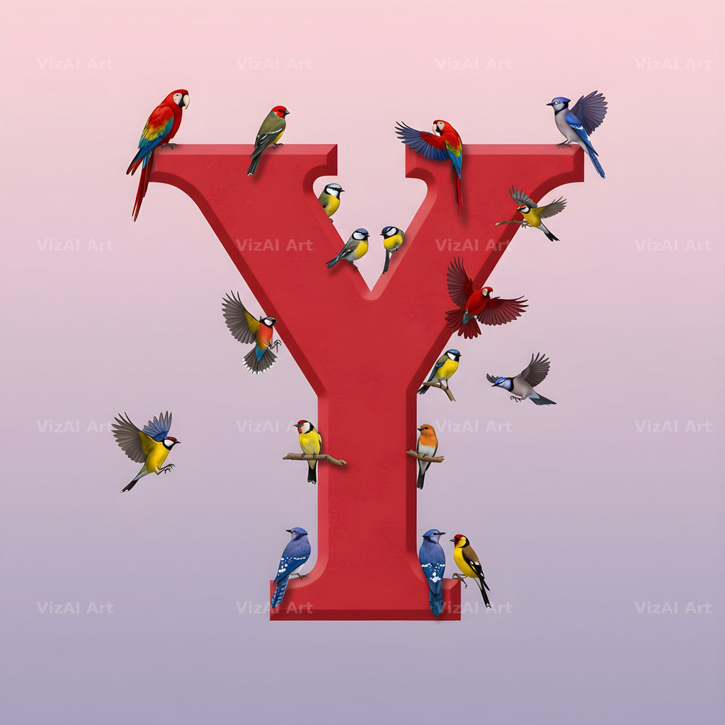 Garden Bird alphabet letter Y