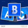 Blue Speaker Bass alphabet — choose an individual printable letter