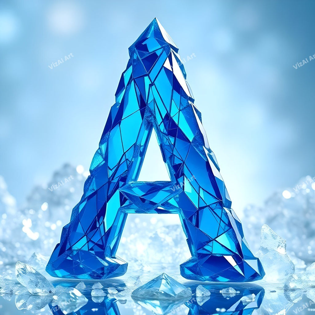 Blue Crystal alphabet letter A