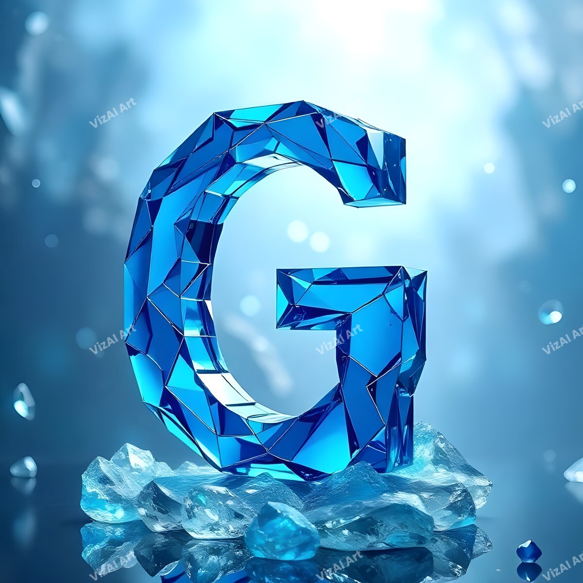 Blue Crystal alphabet letter G