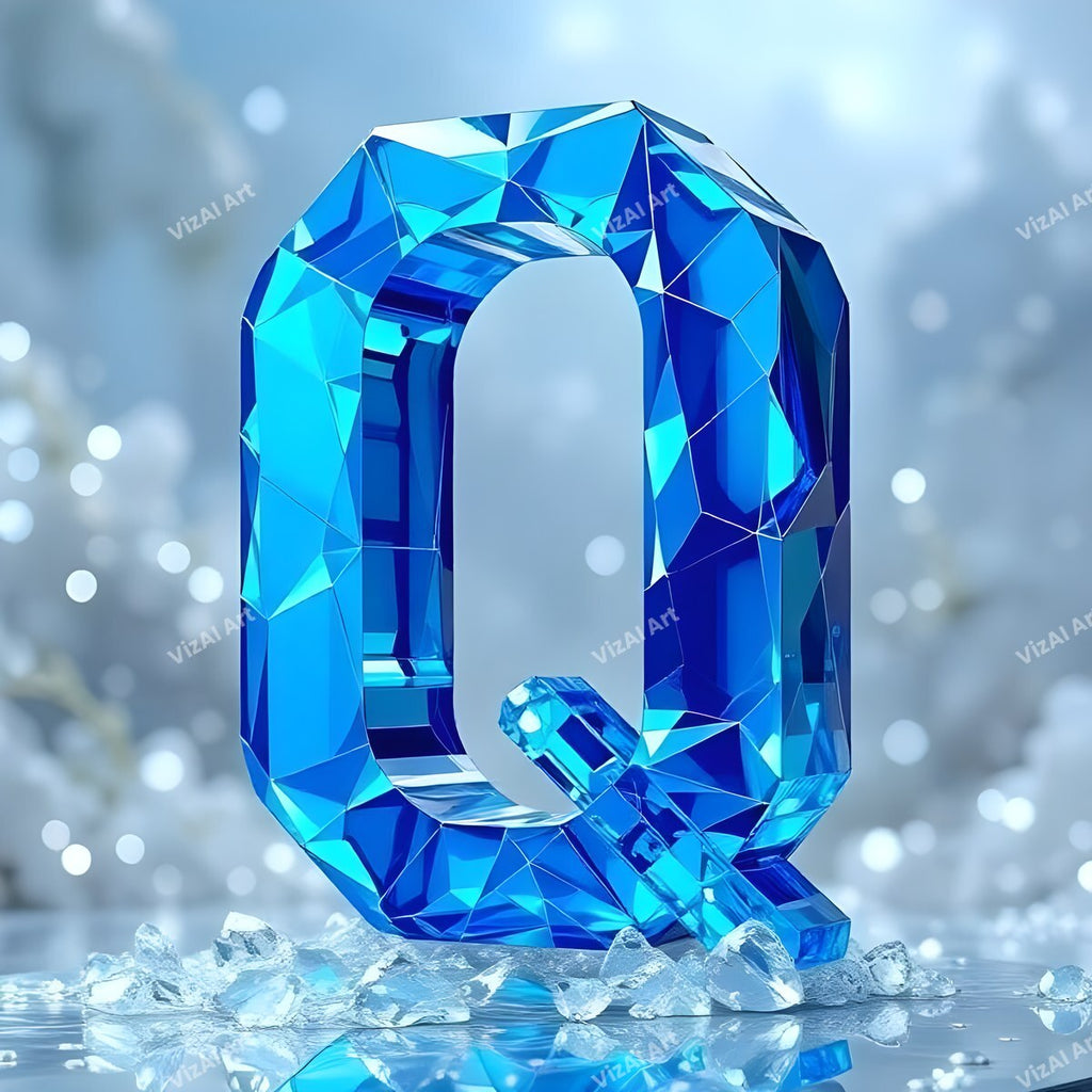 Blue Crystal alphabet letter Q