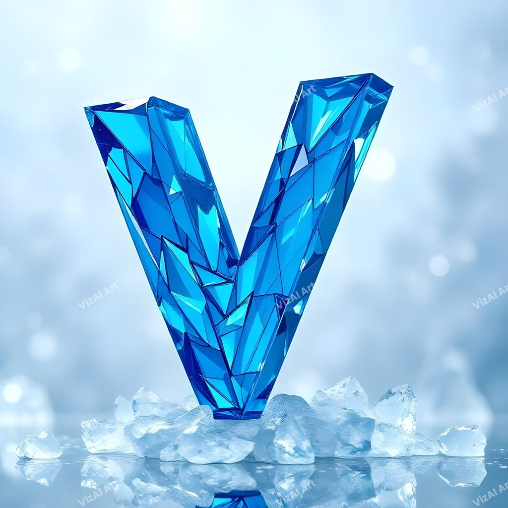 Blue Crystal alphabet letter V