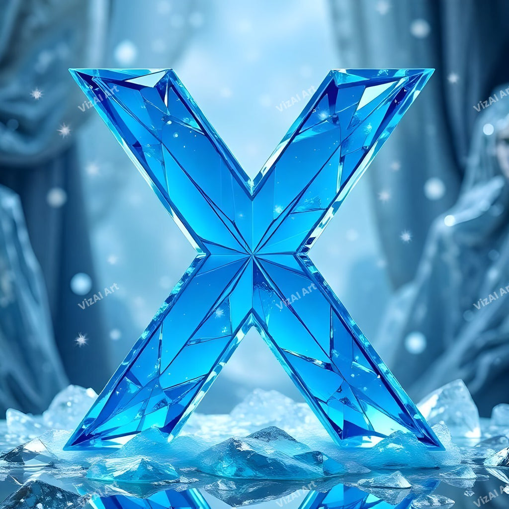 Blue Crystal alphabet letter X