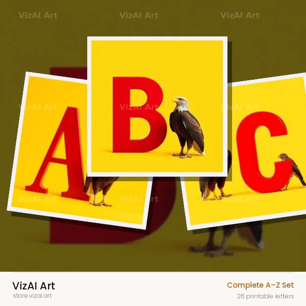 Bold Eagle Crest alphabet — choose an individual printable letter