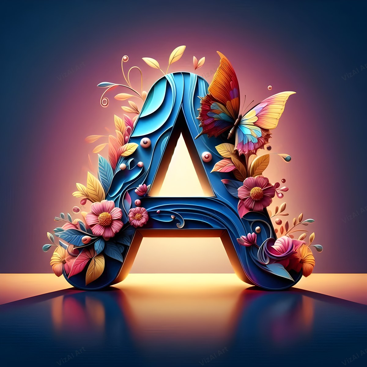 Butterfly alphabet letter A