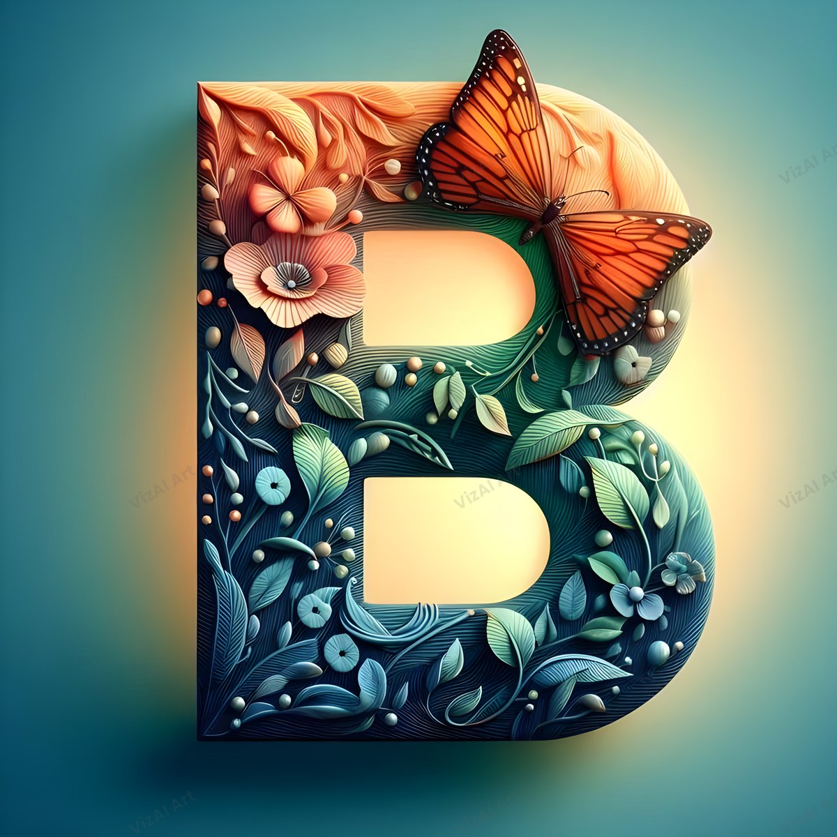 Butterfly alphabet letter B