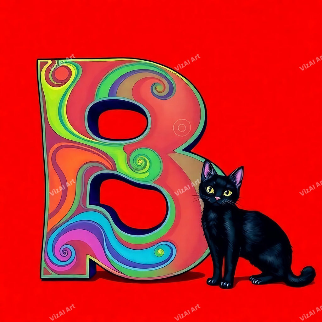 Black Cat alphabet letter B