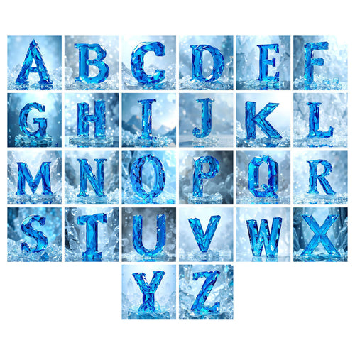 Blue Crystal alphabet — choose an individual printable letter