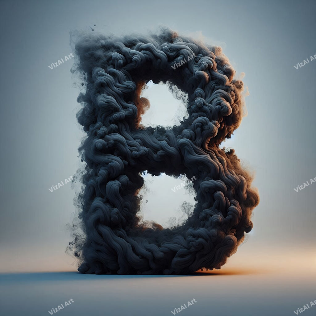 Black Smoke alphabet letter B