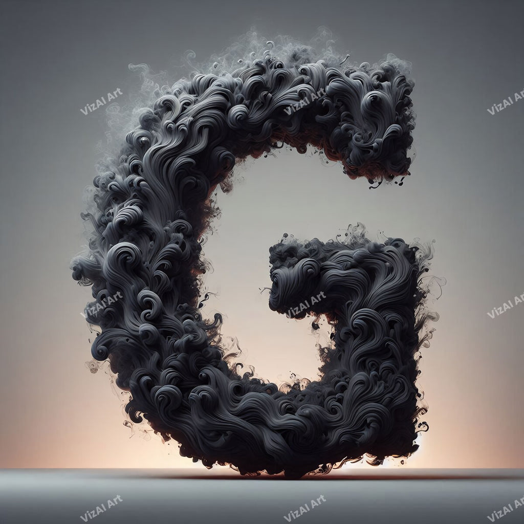 Black Smoke alphabet letter G