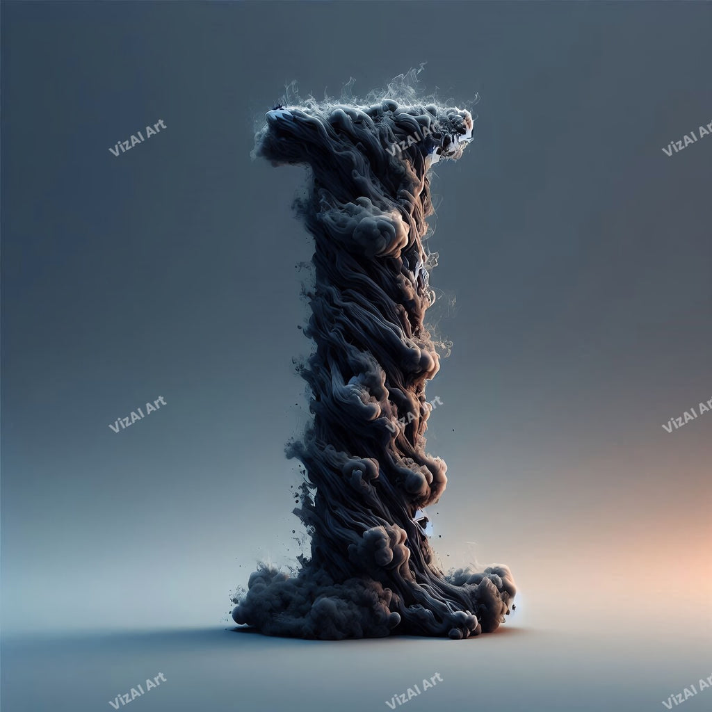Black Smoke alphabet letter I