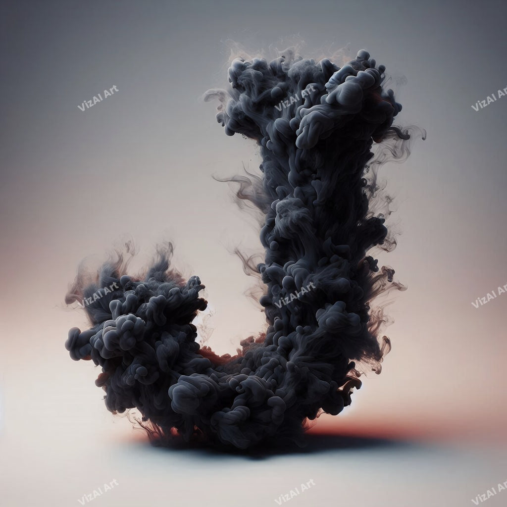 Black Smoke alphabet letter J