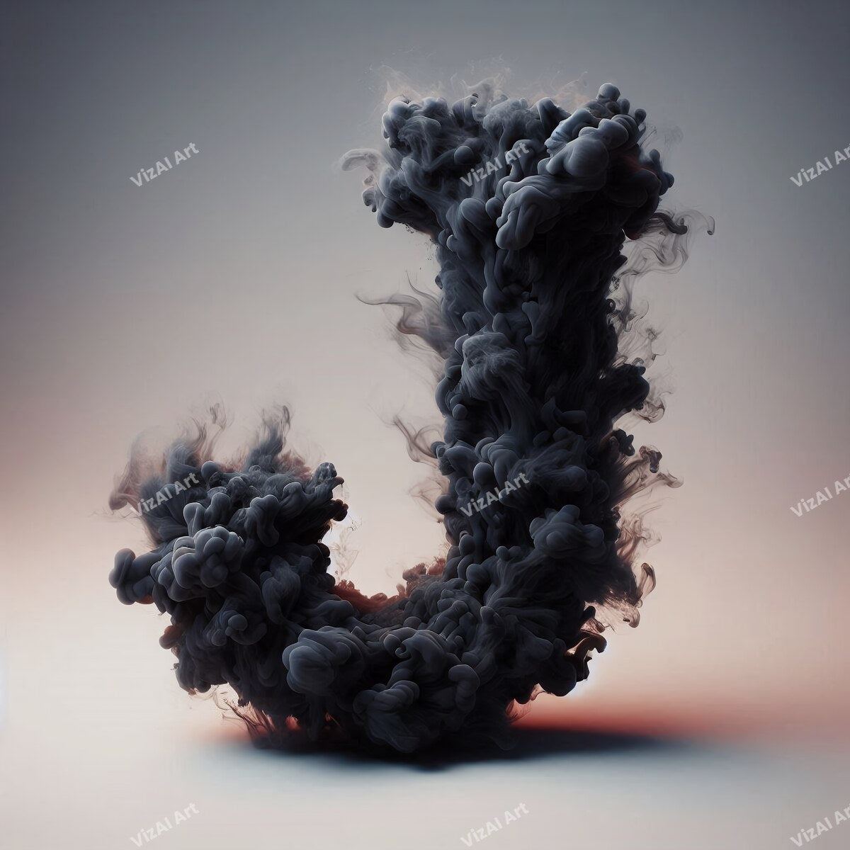 Black Smoke alphabet letter J