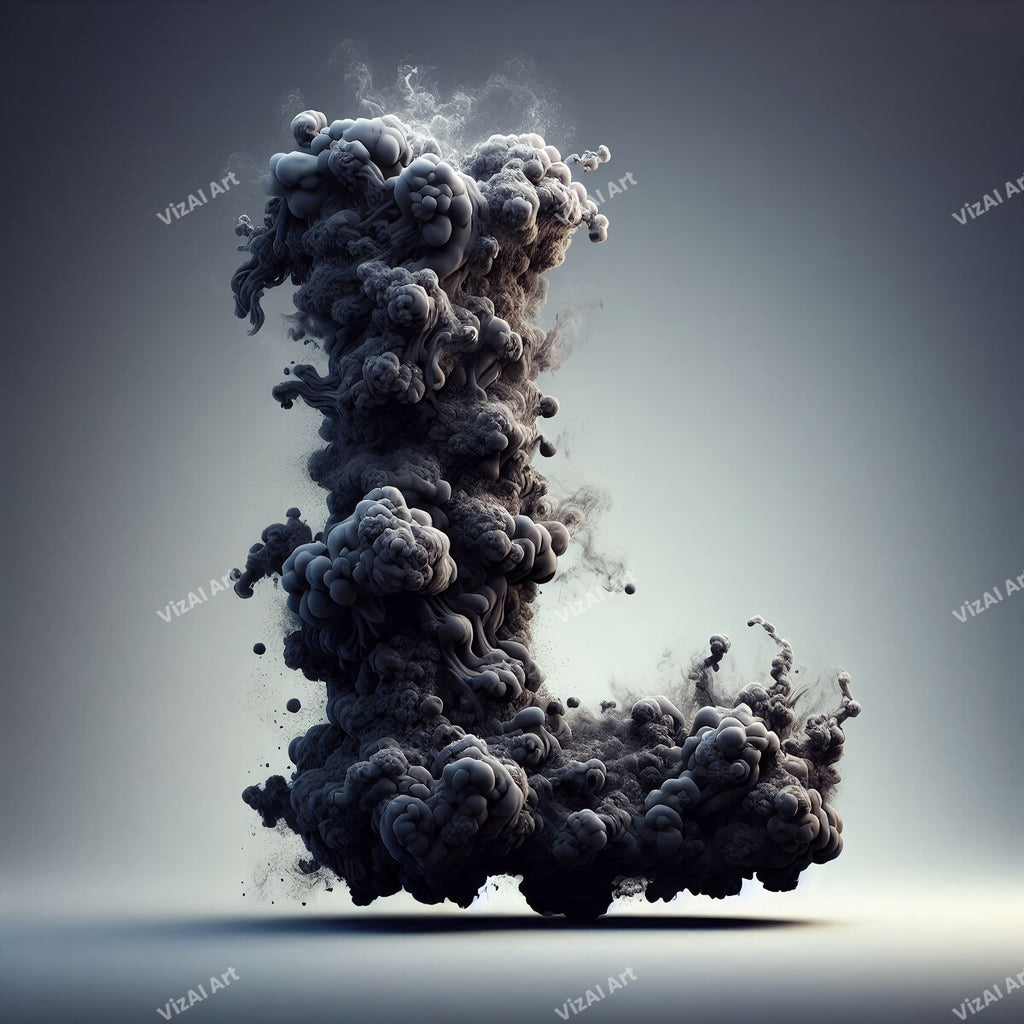 Black Smoke alphabet letter L