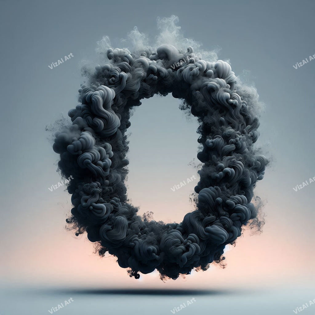 Black Smoke alphabet letter O
